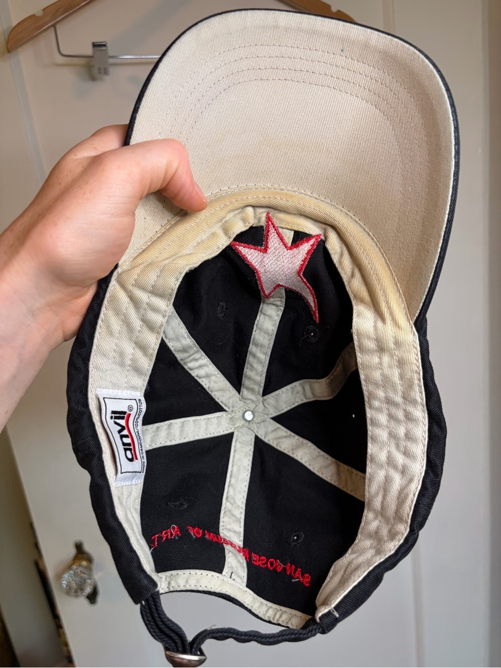 Black Baseball Cap with Red Star Embroidery - Picture 5 of 5